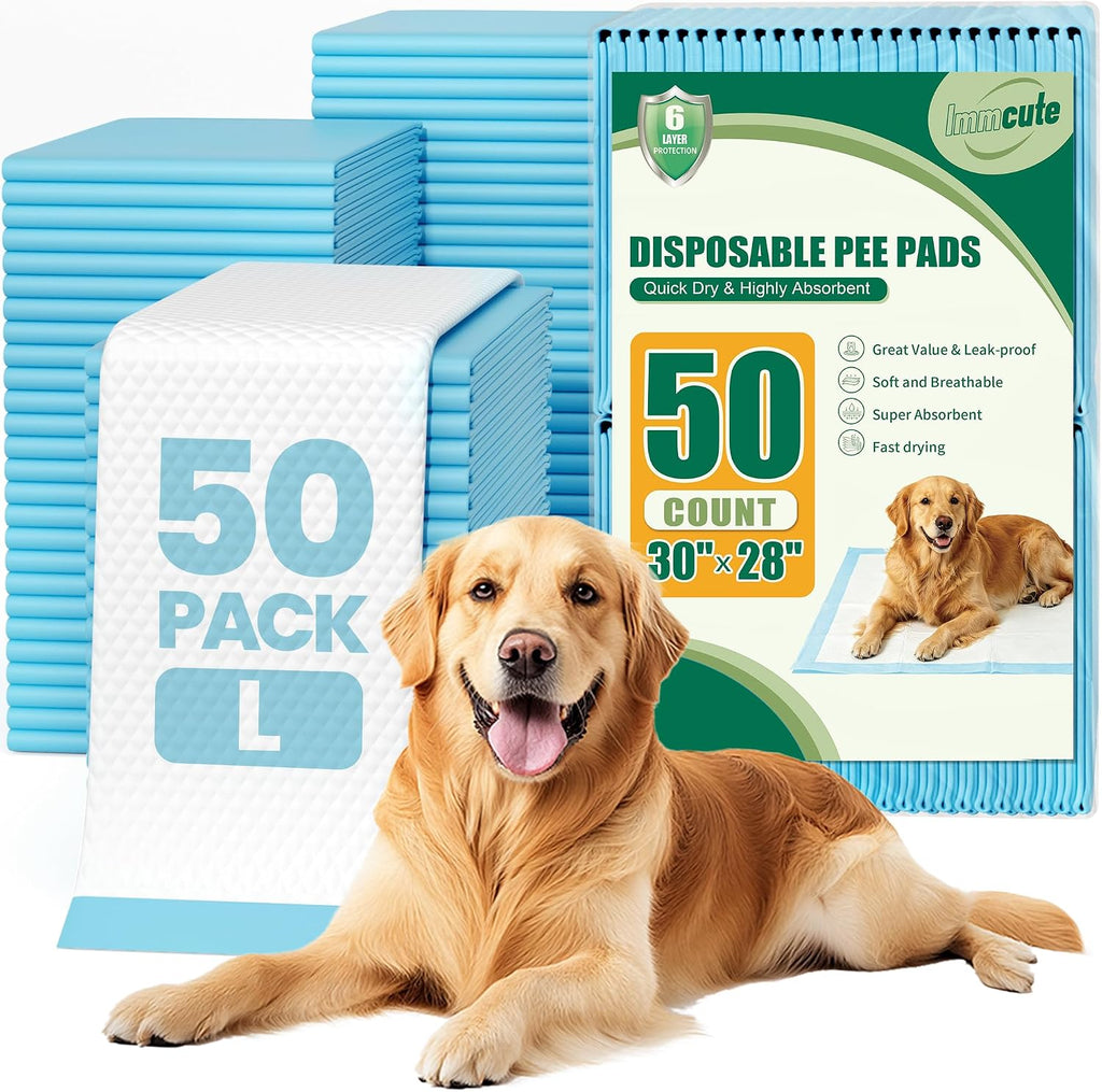 100 Count Large Dog & Cat Puppy Pee Pads - 28"x30" Absorbent Potty Training Pads | Leakproof Quick-Dry Disposable Pet Pa