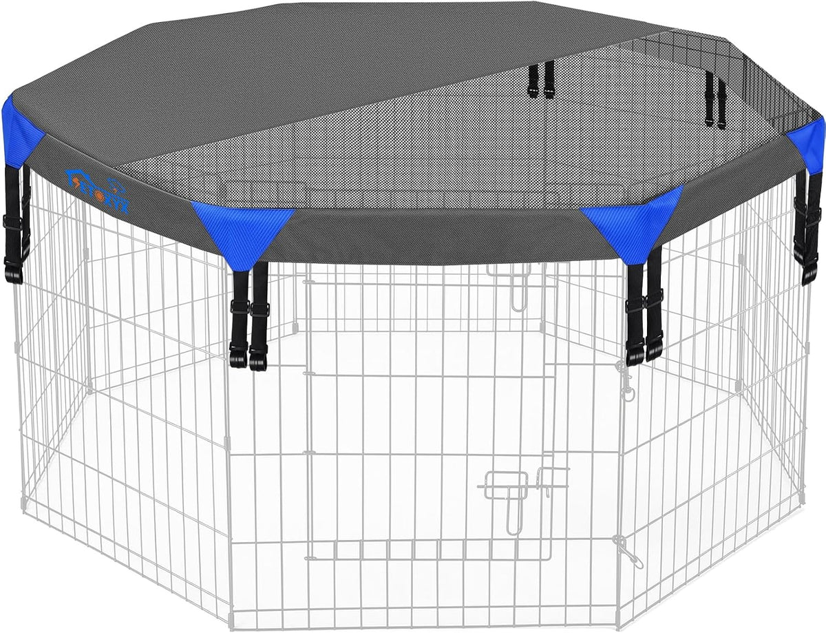 24'' Dog Pen Top Cover Only, Heavy Duty 840D Half Octagonal Mesh