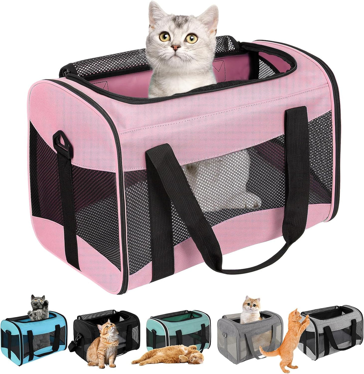 top tasta cat Carrier Large Dog Cat Carriers Puppies up to 30Lbs, Big Dog Carrier Soft Sided, Collapsible Travel Puppy C