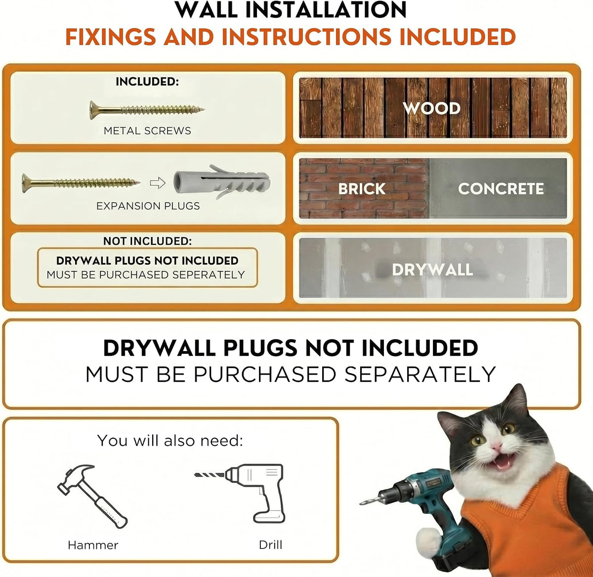 INICIO Cat Wall Shelves and Steps, 4-Piece Wooden Cat Wall Furniture Set