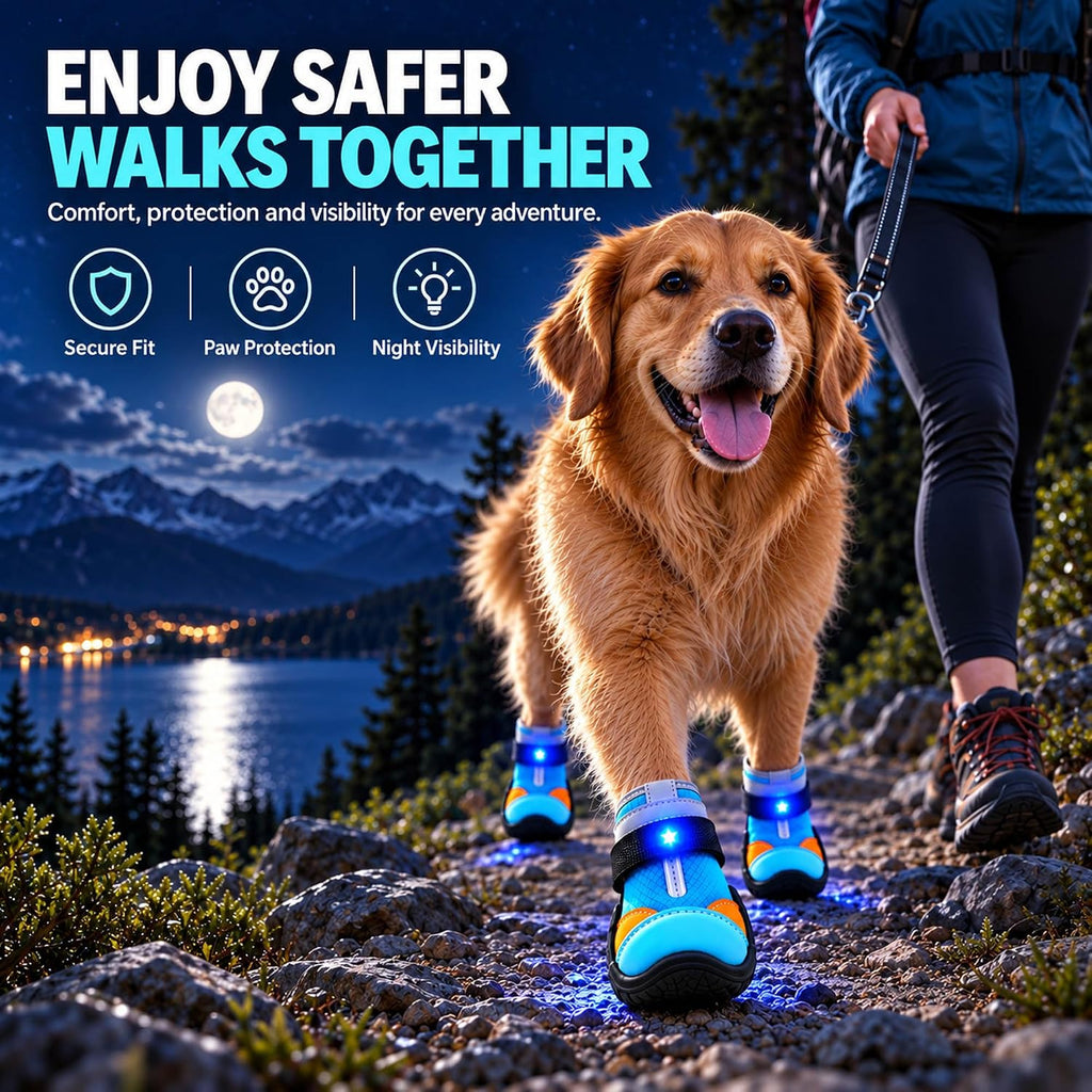 Light Up Dog Shoes, Glow Paws for Dogs, LED Dog shoes with Lights (7)