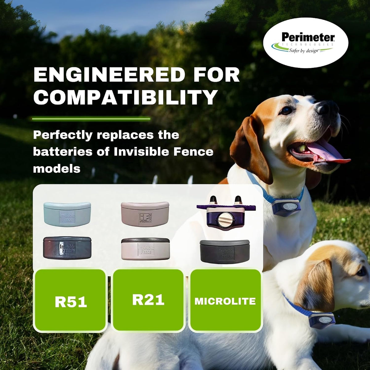 Perimeter Technologies Invisible Fence Collar Battery - Brand Compatible - Includes eOutletDeals Pet Towel (2 Pack)