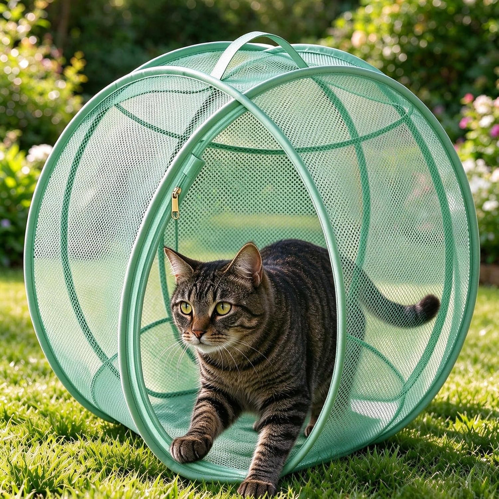 Cat Venture Ball, Pop up Outdoor Cat Enclosure (Green)