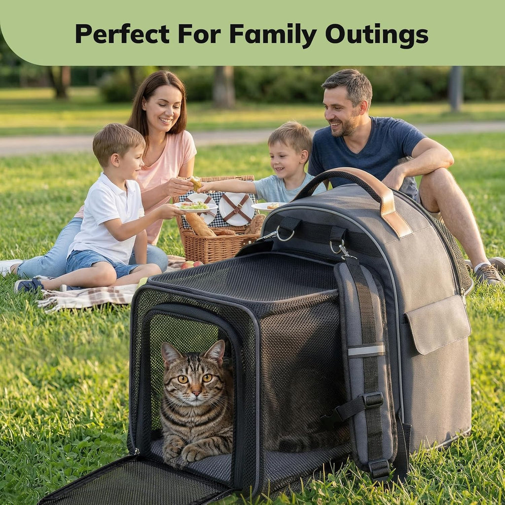 Morpilot Expandable Cat Carrier Backpack for Small Dogs & Cats Up to 12lbs