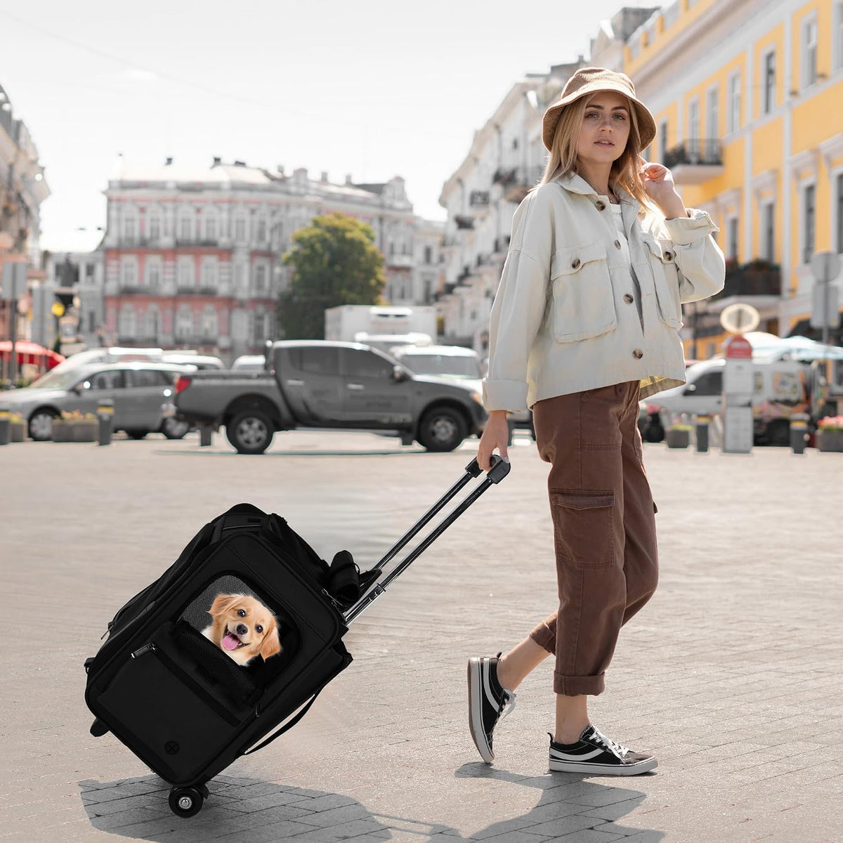 EliteField Deluxe Rolling Backpack Dog & Cat Carrier (2-Year Warranty)