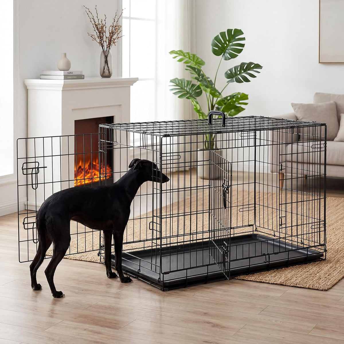 DUMOS 36 Inch Dog Crate, Puppy Small Medium Foldable Dog Cage Pet Kennel