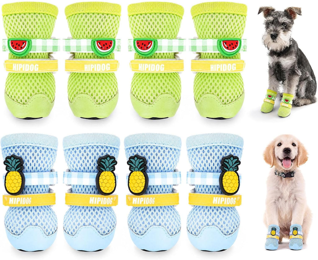 Dog Shoes for Small Medium Dogs 2 Sets Breathable Mesh Booties