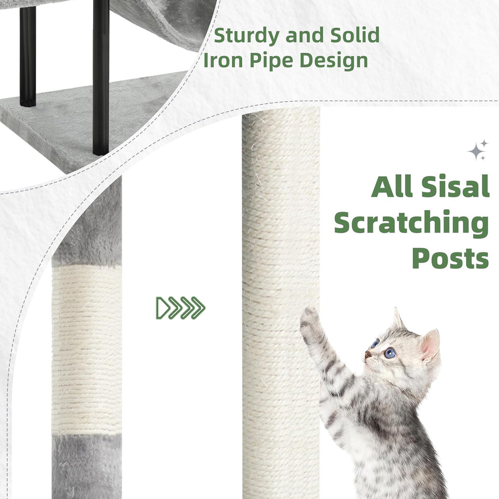 Cat Tree, 43.3'' Cat Tower with Hammock for Kittens GCT004SW