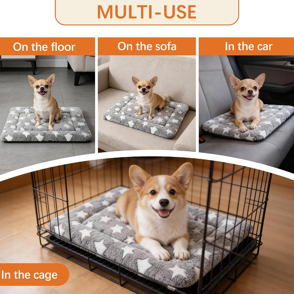 Dog Bed Mat, Reversible Crate Pad, Machine Washable for Small Dogs