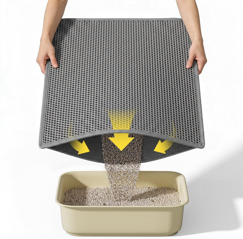 Cat Litter Mat, 30"x24", Waterproof, Easy to Clean (Grey-1Pack)