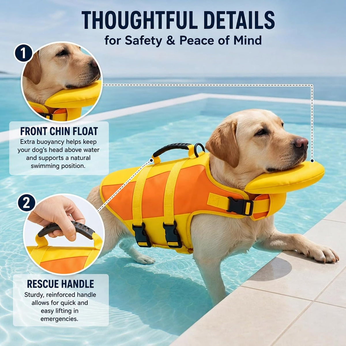 Cute Shark Dog Life Jacket for Small Medium Large Dogs