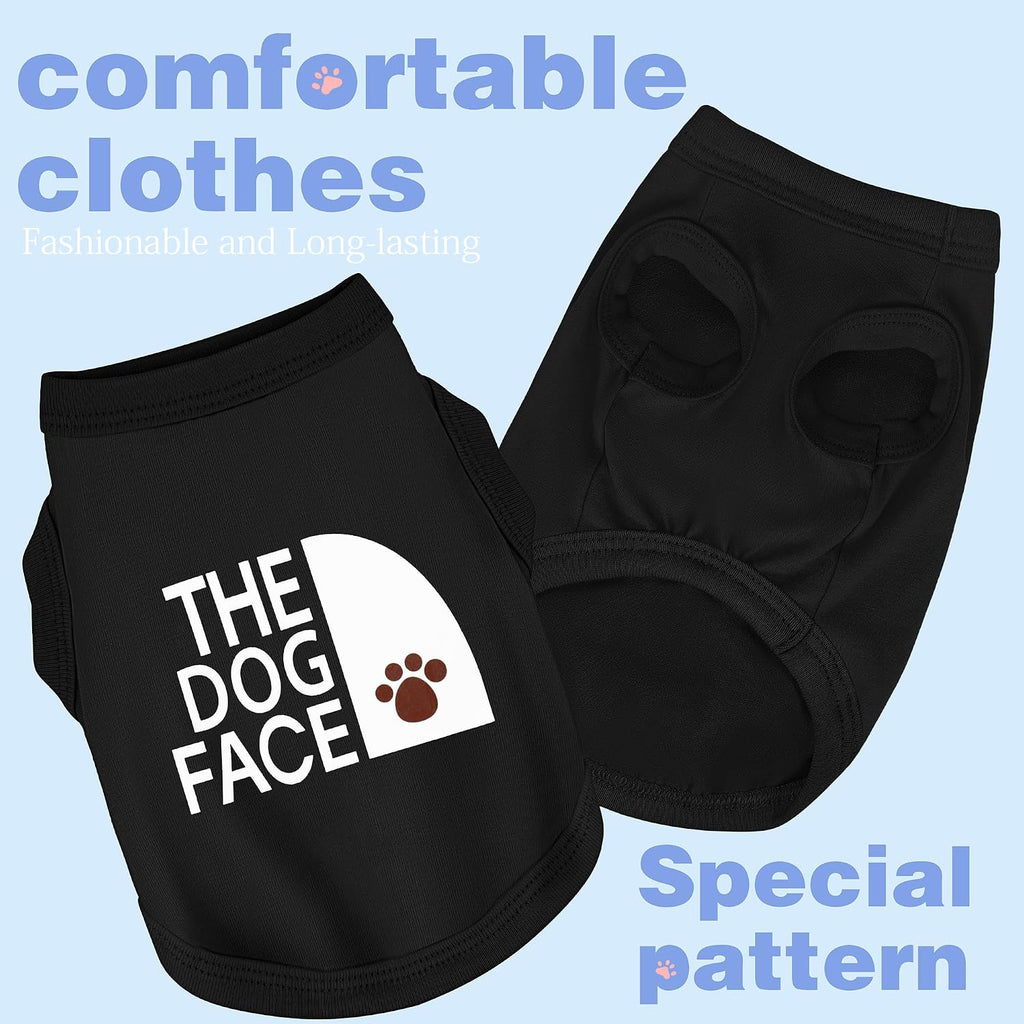 Personality Canine Attire: Soft, Lightweight Cotton Dog Clothes with 'The Dog Face' Print. Small and Medium Breeds, Perf