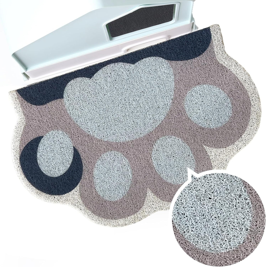 Cute Cat Litter Mat 24”x16”, Litter Box Mat, Litter Trapping Mat, Soft on Kitty Paws, Easy Clean, Anti Slip, Pet Accesso