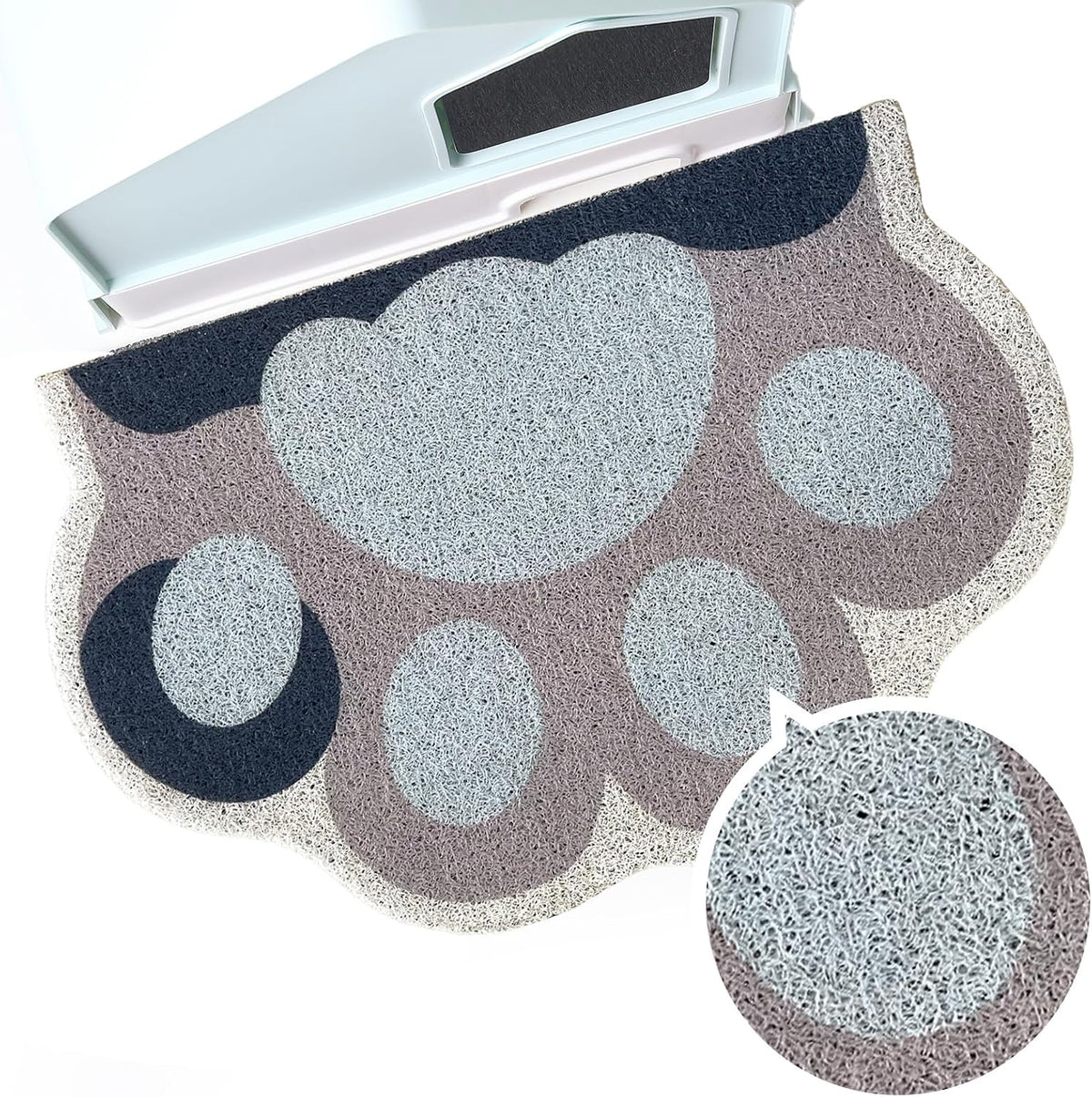 Cute Cat Litter Mat 24”x16”, Litter Box Mat, Litter Trapping Mat, Soft on Kitty Paws, Easy Clean, Anti Slip, Pet Accesso