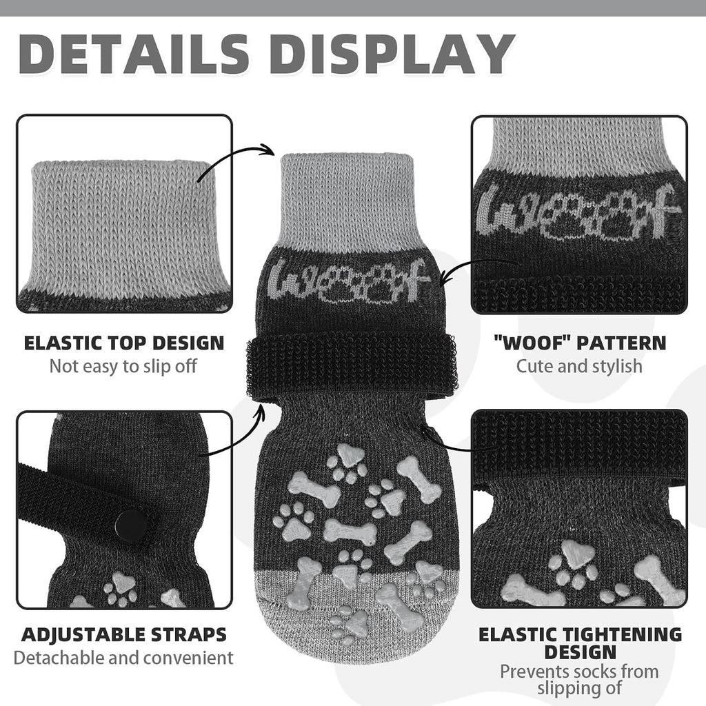Dog Socks Shoes for Hot Pavement to Prevent Licking Paws, Winter Dog Boots&Paw Protector for Hardwood Floors Anti Slip,T