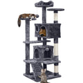 Yaheetech 54in Cat Tree Tower, 2 Caves, Kitten-Ear Perch & Scratching Posts