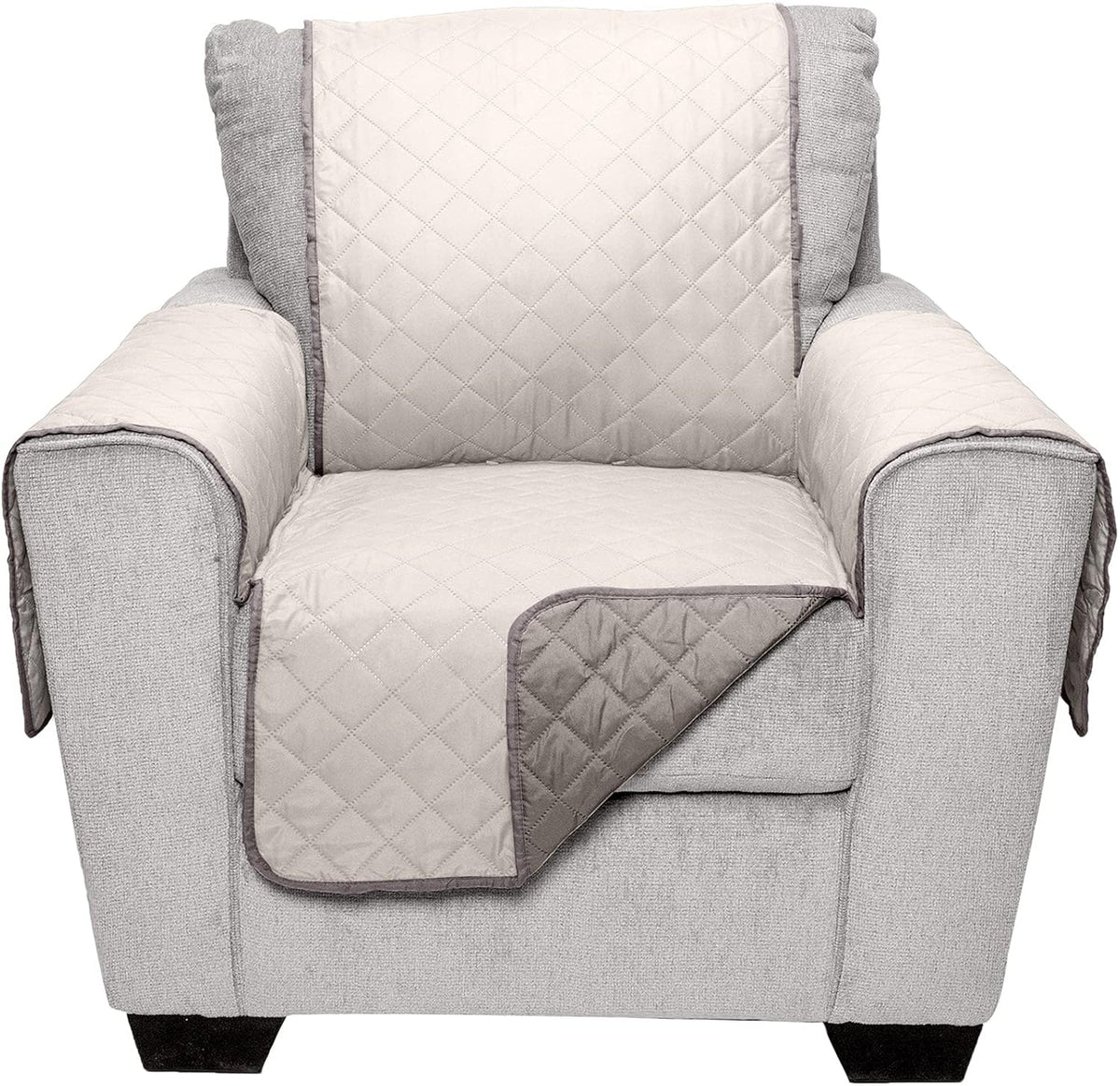 Furhaven Water-Resistant & Reversible Chair Cover Protector for Dogs, Cats, & Children - Two-Tone Pinsonic Quilted Livin