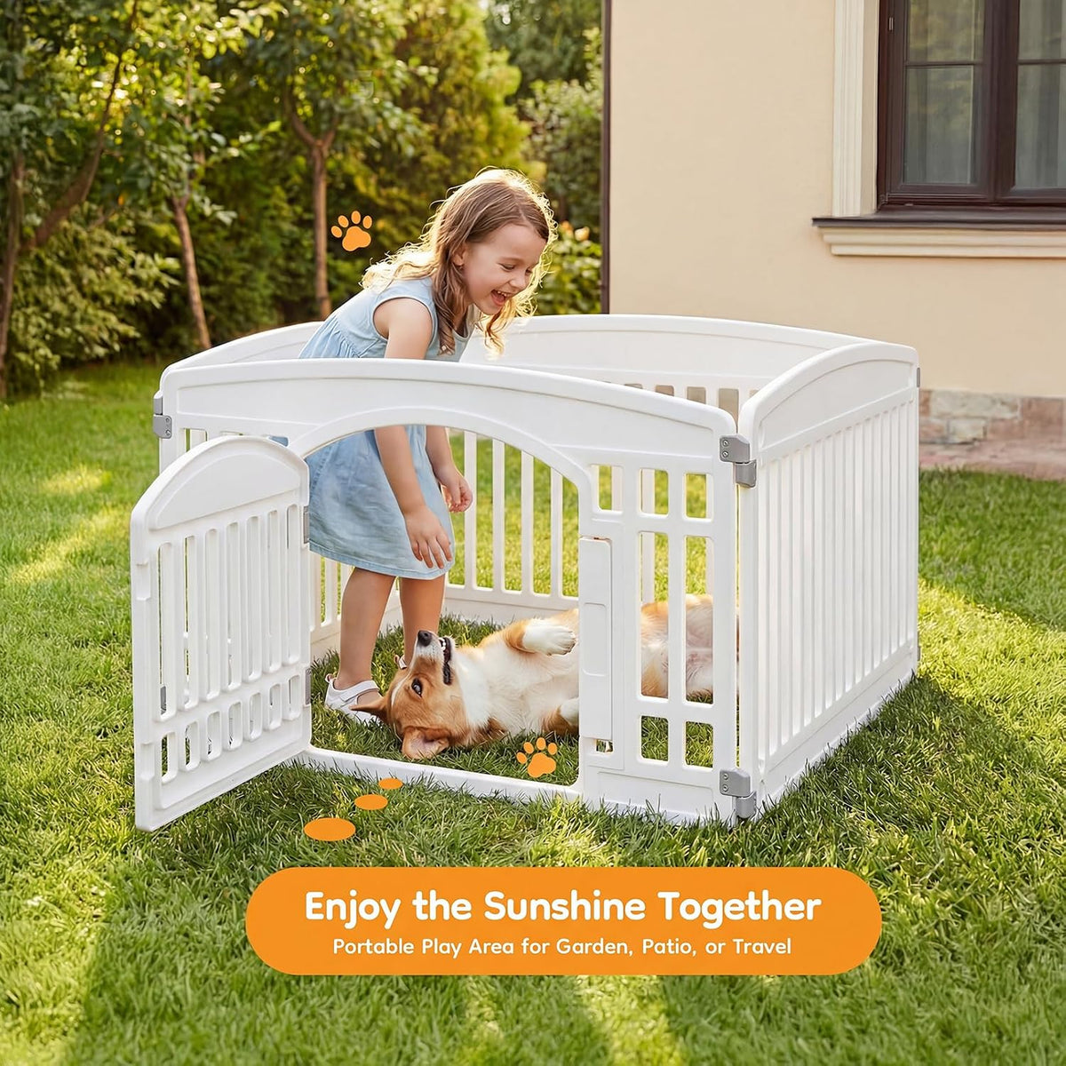 NEWBULIG 24 Inch 4 Panels Dog Playpen, Plastic Pet Play Pen Fence