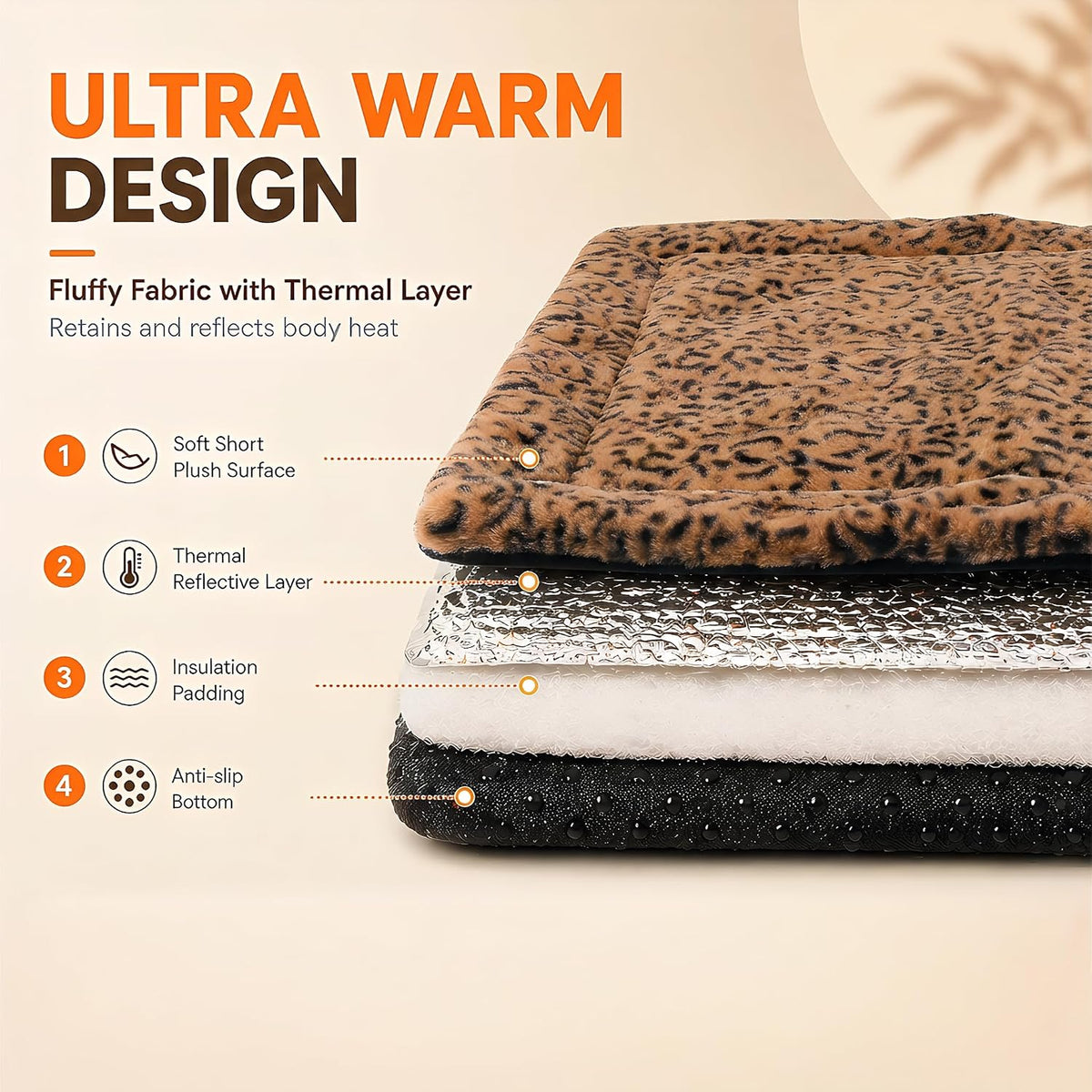 Self Warming Cat Pad for Cats and Small Dogs, Non Electric Thermal Pet Mat, Washable Soft Sleeping Mat with Non Slip Bac