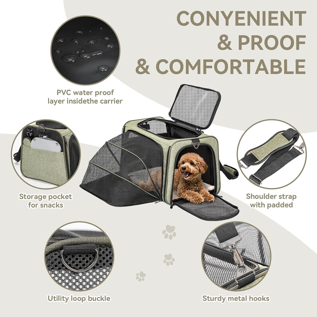 Petsfit Medium Double Expandable Cat Carrier for Cats and Small Dogs
