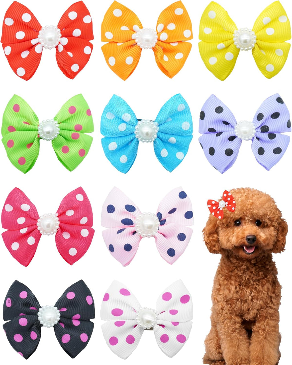 PET SHOW 10 Pack 2" Halloween Small Dog Hair Bows with French Clips