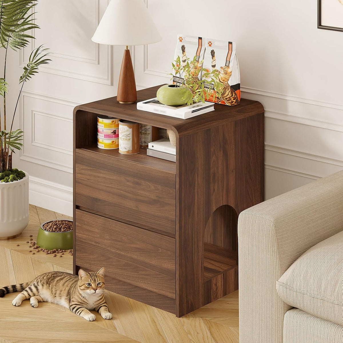 Cat Litter Box Enclosure, Walnut