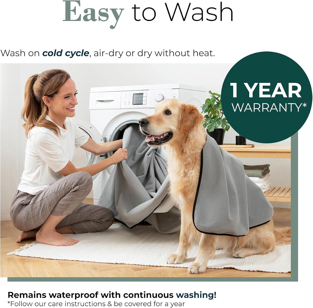 Callarome Waterproof Blanket for Bed & Couch Protection, Grey, 50"x60"