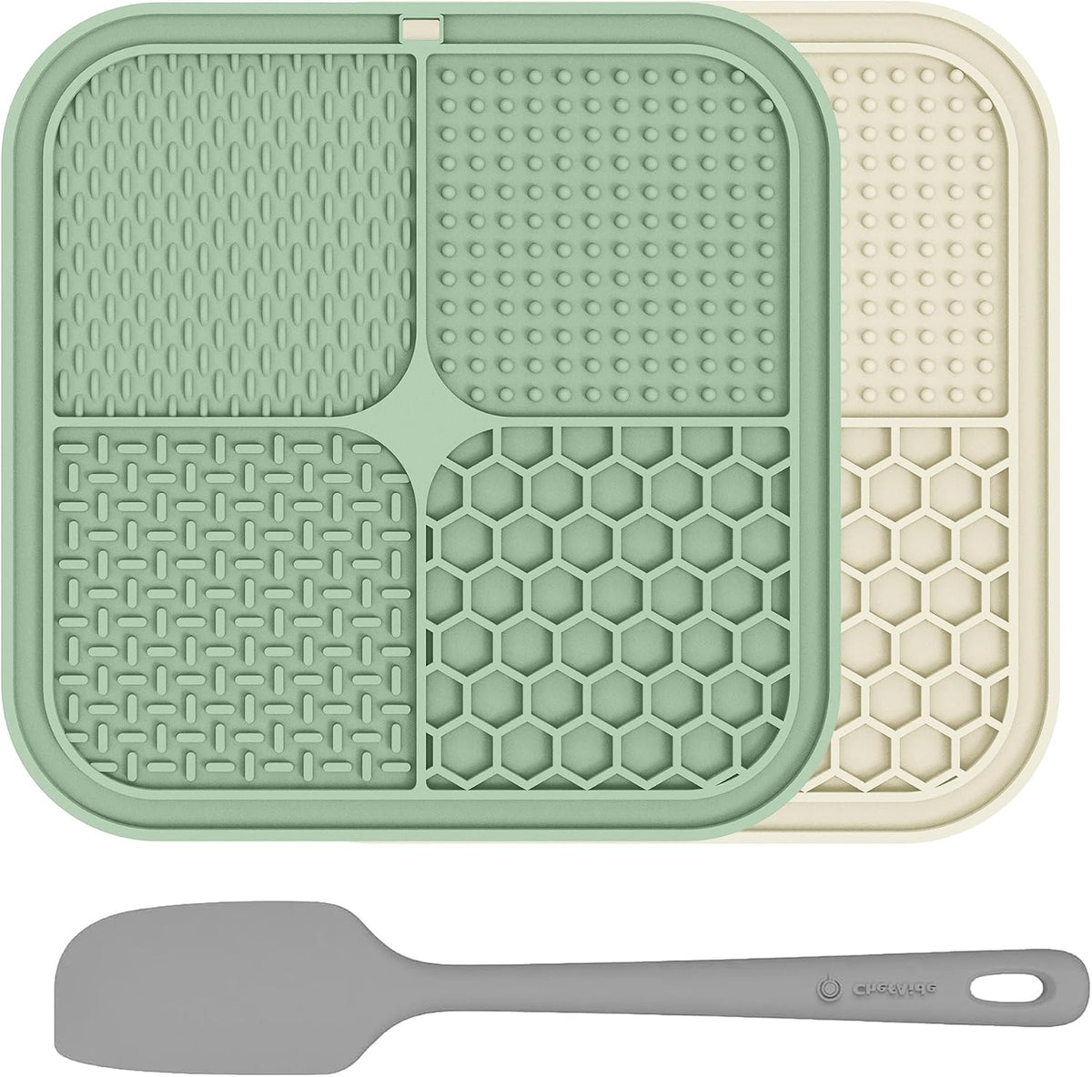 ChefAide 2 Pack Lick Mat for Dogs, Cats & Puppies with Suction Cups