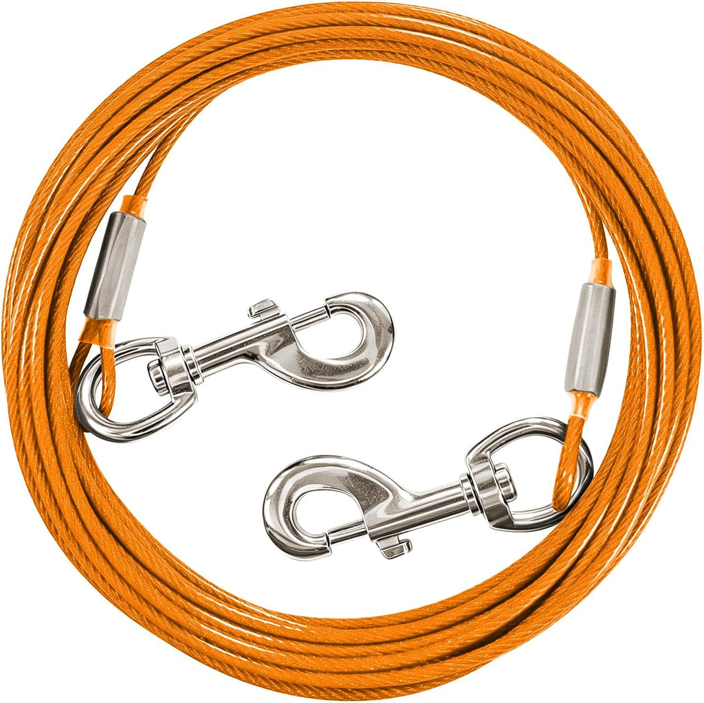 10/15/20/25FT Dog Tie Out Cable, Heavy Duty Dog Runner for Small to Large Dogs Up to 125 lbs, Durable Outdoor Dogs Tethe