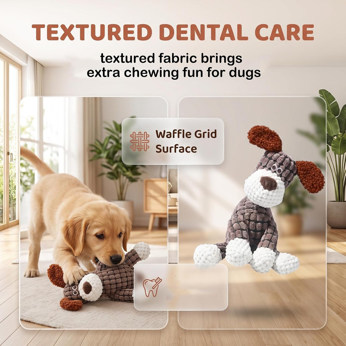 2026 New Dog Toys, Plush Dog Toy with Squeaker, Soft Stuffed Chew Toy for Dogs, Reinforced Stitching Interactive Puppy T