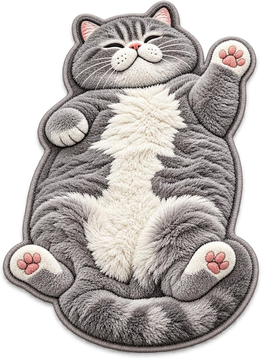 Cozy Sleeping Cat Floor Rug Plush Door Mat，#D：60 * 90cm