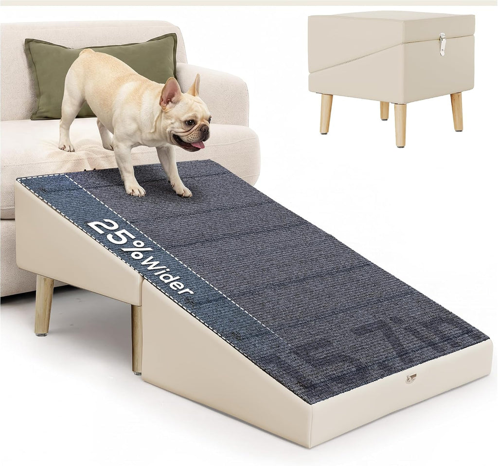 2 in 1 Ottoman Dog Ramp for Couch,Stable Folding Ramp for Small Dogs
