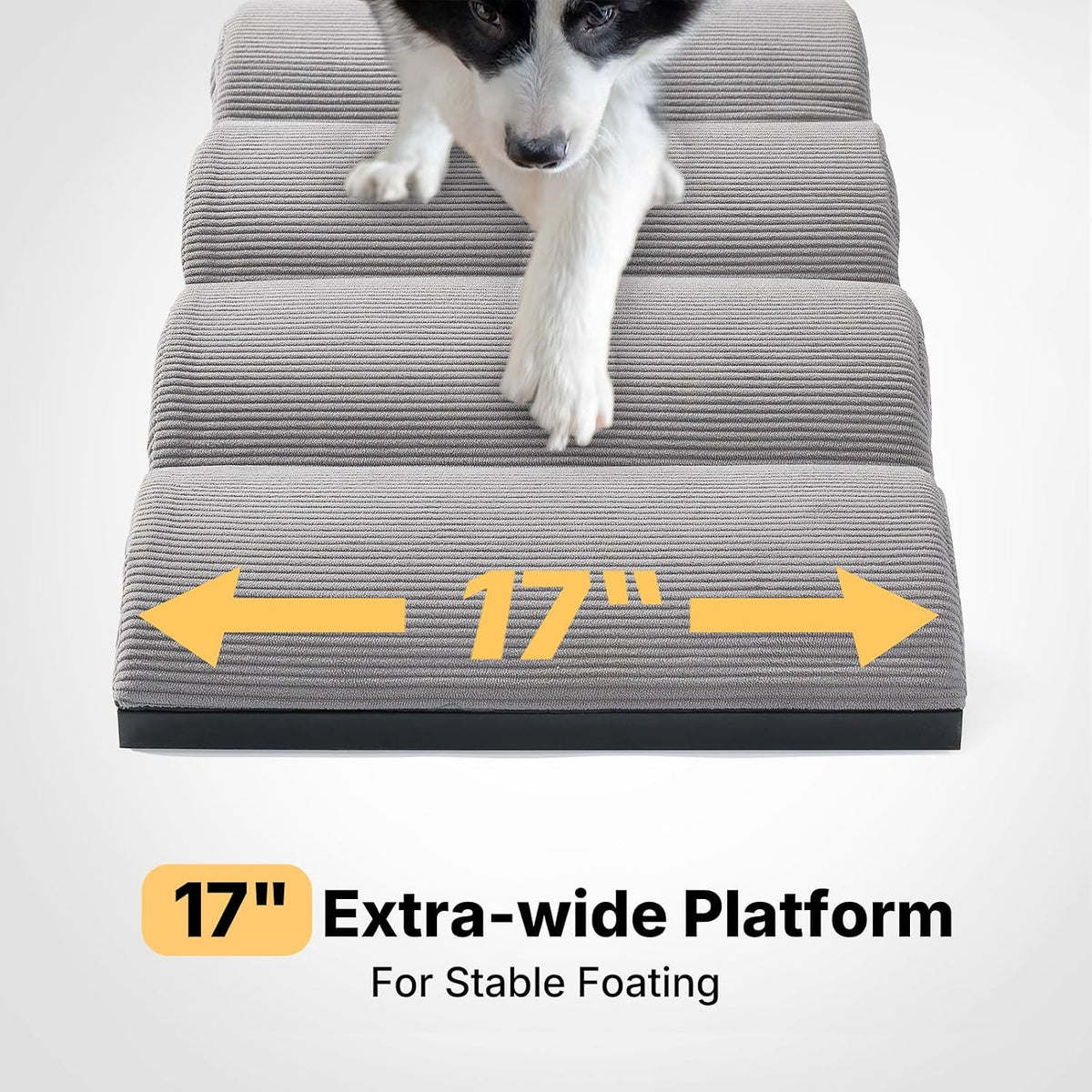 Veehoo Dog Ramp for Bed Couch Small Large Dogs, Foldable Pet Ramp 17“-23''H
