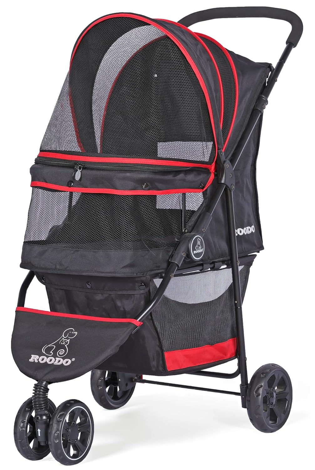 ROODO Escort 3 Wheel Dog Cat Pet Stroller for Small/Medium Dogs Cats Best Lightweight Foldable Portable Compact Jogger T