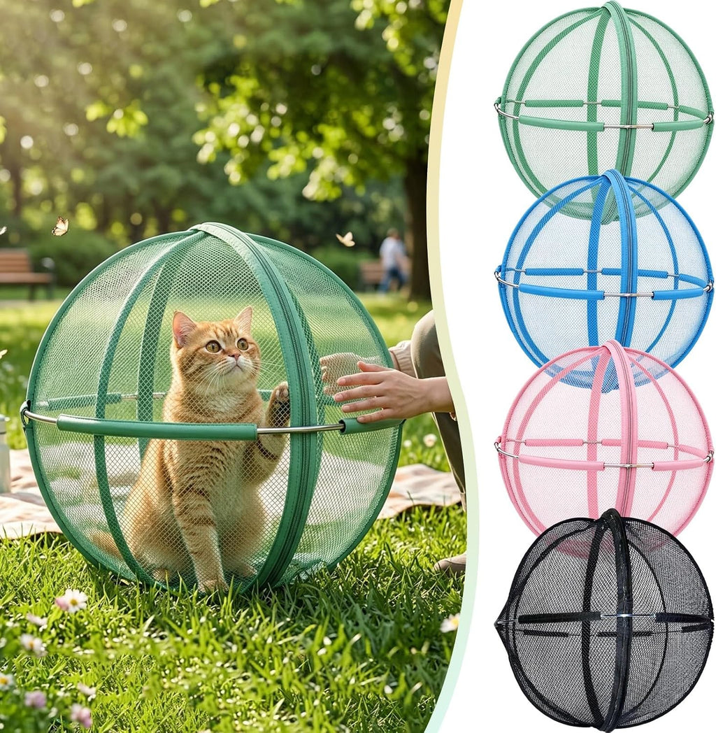 17" Mesh Ball Cat Cage Rolling Cat Playpen Cat Hamster Ball for Outside