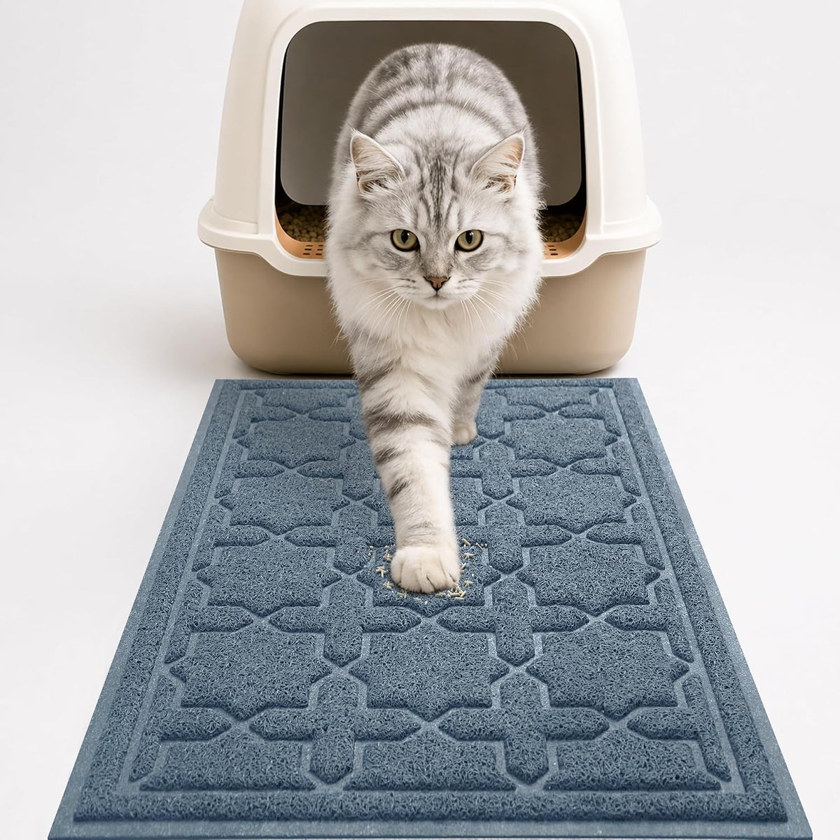 Yimobra Cat Litter Mat, Waterproof Litter Trapping Mat, 24x20, Grey