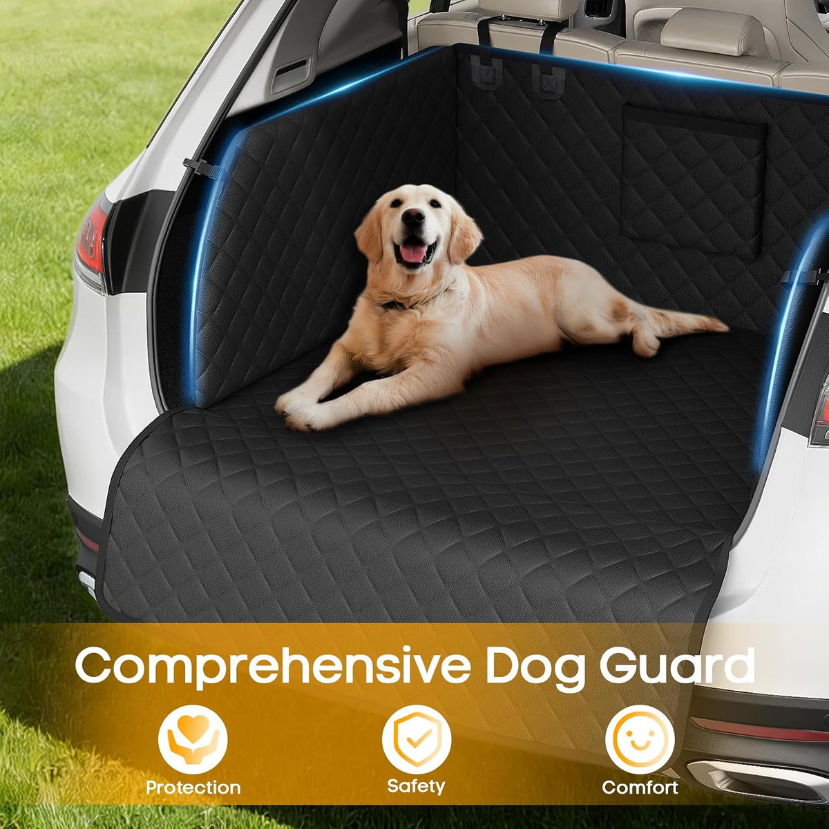 SUV Cargo Liner for Dogs, Pet Trunk Cover with Cushioned Sides