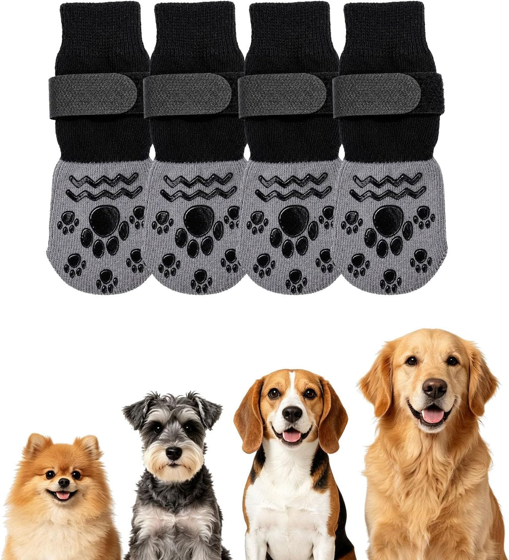 Non-Slip Dog Socks Prevents Paw Licking Grippy Dog Socks Paw Protector for Hot & Cold Pavement for Small Medium Large Do