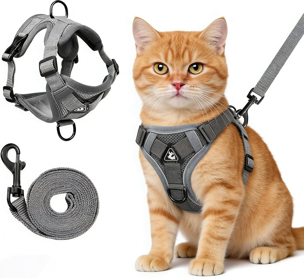 Cat Harness and Leash for Walking, Escape Proof Soft Adjustable Vest Harnesses for Cats (Emerald, M : Cat Weight 6.6-9.9