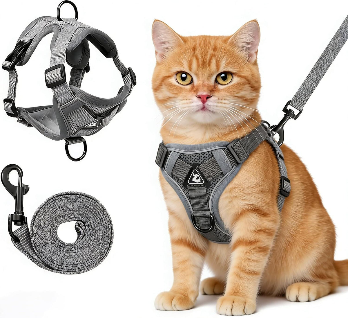 Cat Harness and Leash for Walking, Escape Proof Soft Adjustable Vest Harnesses for Cats (Emerald, M : Cat Weight 6.6-9.9