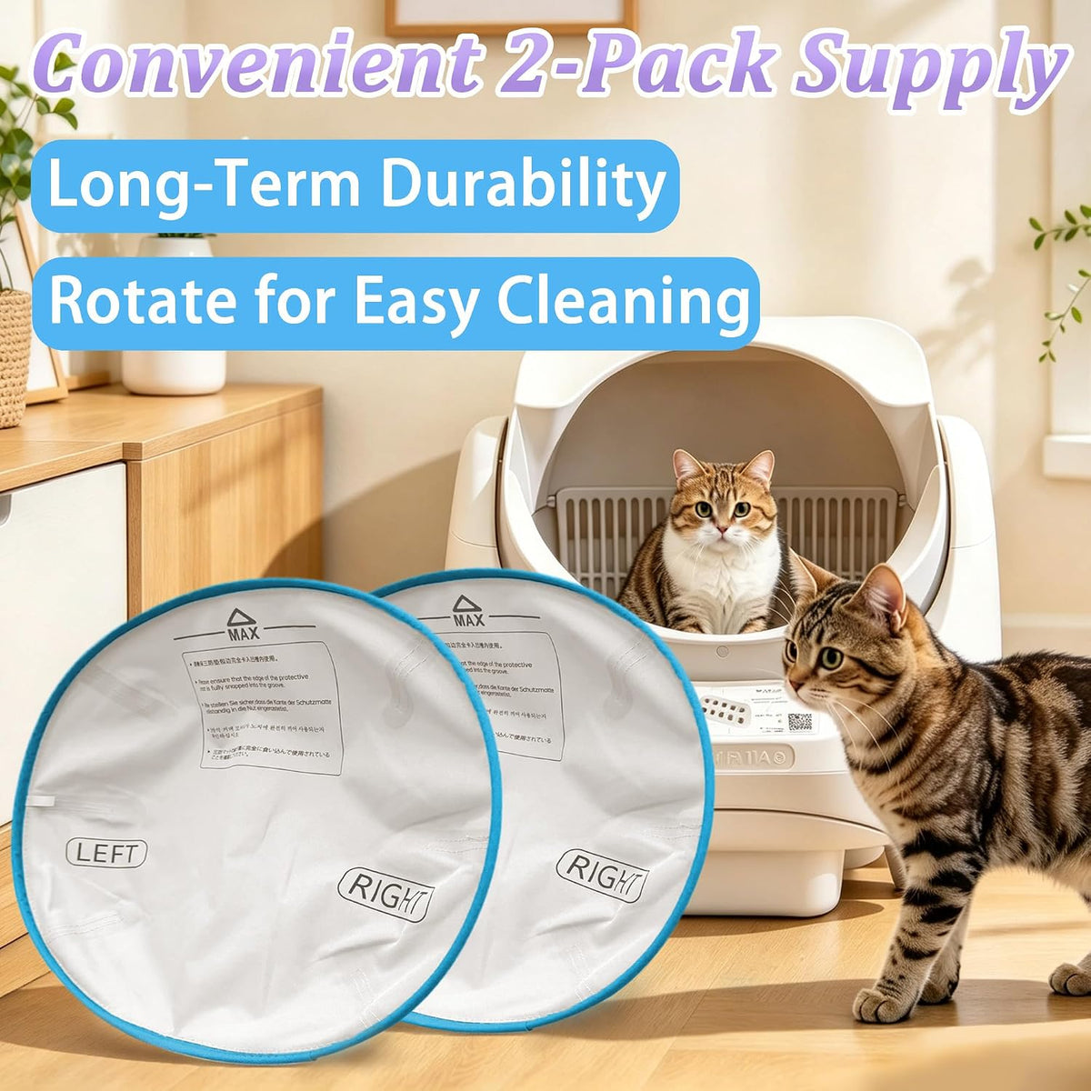 NewKe 2PCS Replaced Cat Litter Pads for CATLINK Open-X Automatic Litter Box