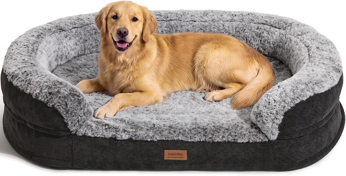 FUKUMARU X-Large Thickened Dog Couch Bed, Orthopedic, Waterproof & Washable