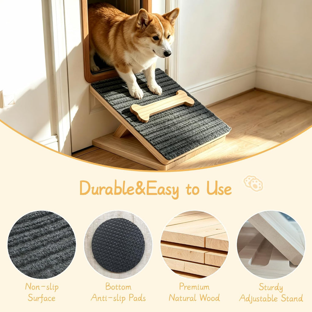Dog Ramp for Stairs, Foldable Stair Wedges Assist for Small Dogs, 2 Pack