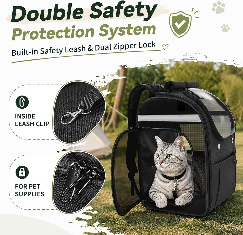Apollo Walker Cat Carrier Backpack, Spacious, Stable and Breathable, Black