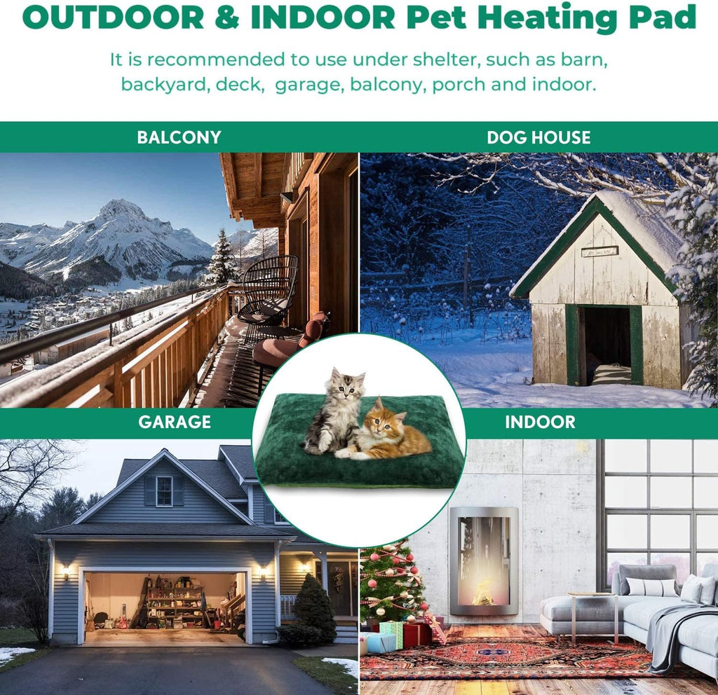 PETNF Outdoor Pet Heating Pads for Dog,Soft Electric Blanket Auto Temperature Control,Heated Mat for Dog House,Whelping 