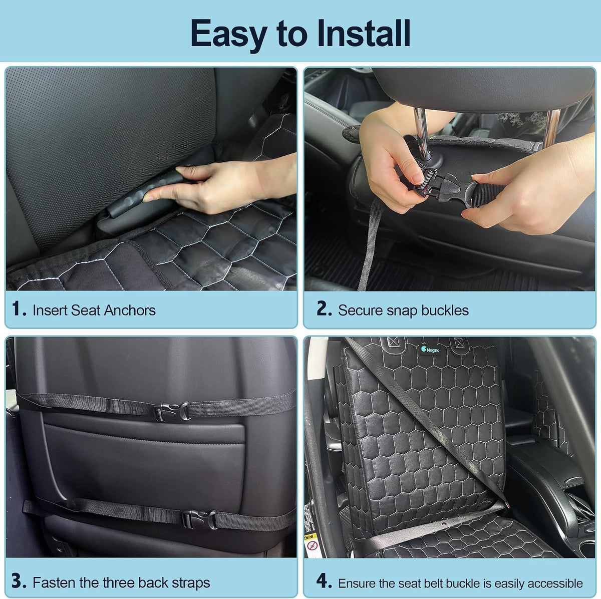 2-Pack Front Seat Covers for Dogs, Waterproof Car Seat Protectors