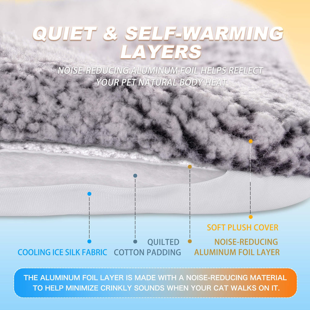 Self Warming Cat Bed, Reversible Cat Bed, Gray, 18 x 24 Inches
