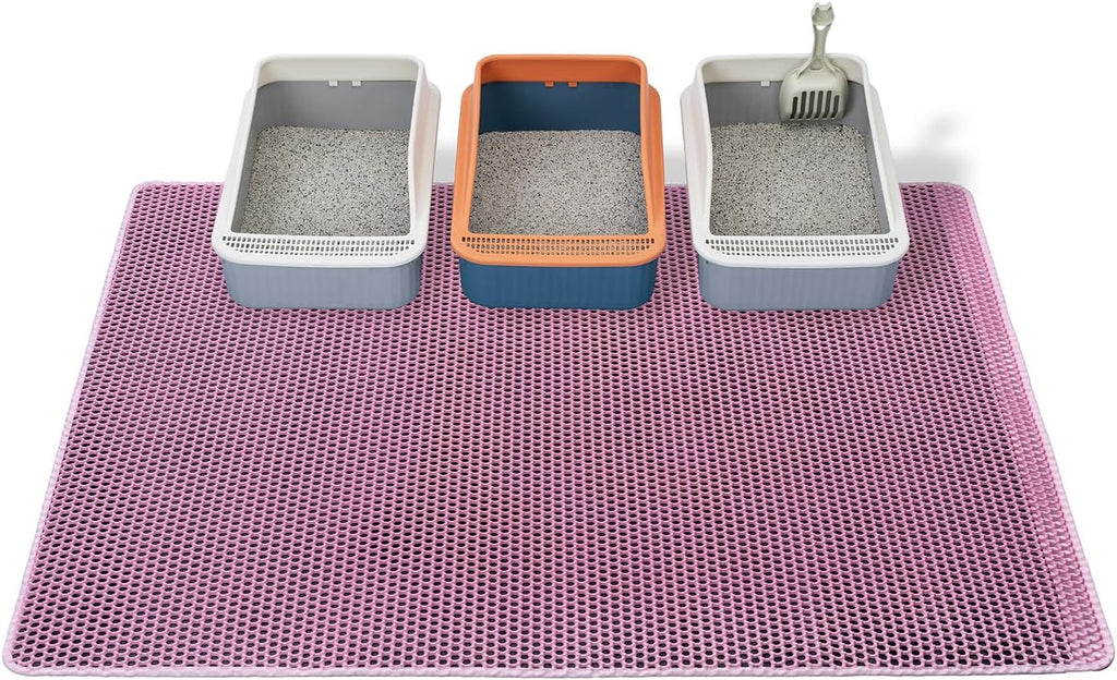 Cat Litter Mats-Extra Large 47''x36'' Litter Trapping Mat for Cat-XXL Litter box Matt for Floor-2 Layer Catcher Rug for 