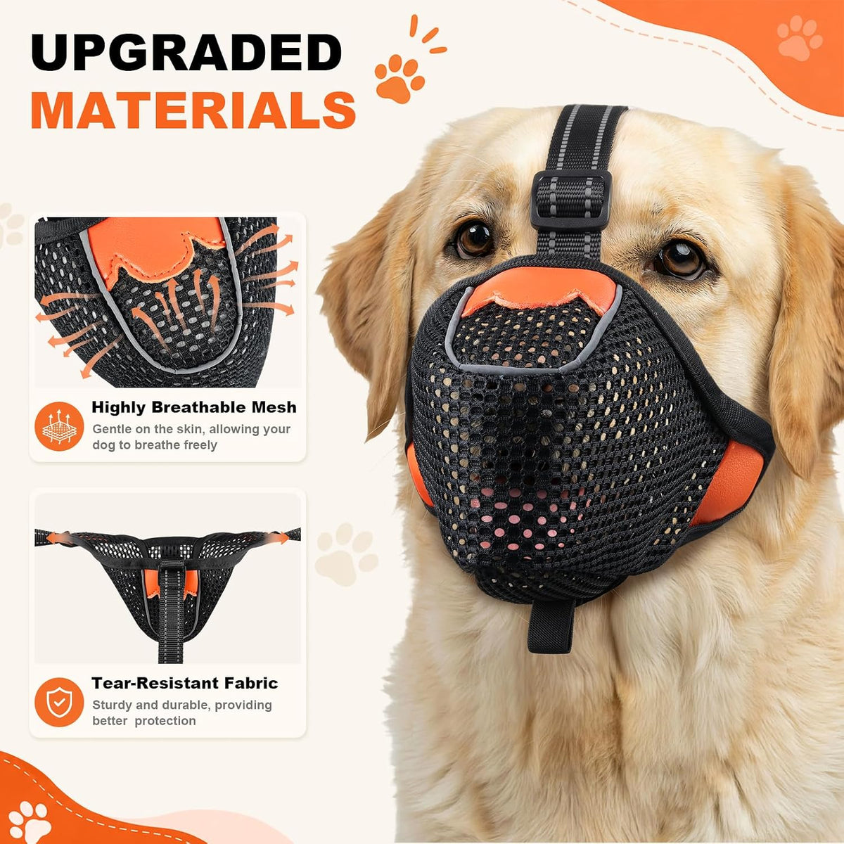 Soft Mesh Dog Muzzle, Adjustable Breathable for Small Medium Large Dogs