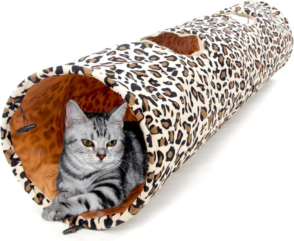 PAWZ Road Cat Tunnel 51 Inches Long Cat Toys Collapsible Tunnel 12”Diameter